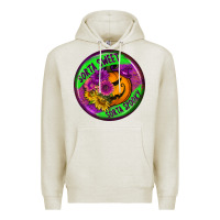 Oatmeal Heather halloween round earrings Premium Hoodie - BundleAndBundleShop