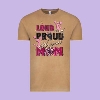Loud And Proud Cheer Mom Vintage Tee Designed By Zillion Design Studio