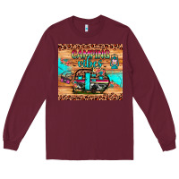 Burgundy camping vibes Long Sleeve Tee - JahusDesignShop