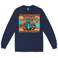 Navy camping vibes Long Sleeve Tee - JahusDesignShop