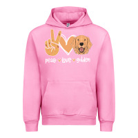 Fuchsia Pink Peace Love Golden Urban Hoodie - Bettercallsaul