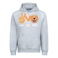 Heather Grey Peace Love Golden Urban Hoodie - Bettercallsaul