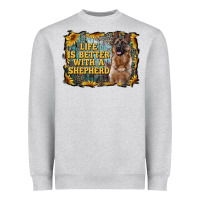 Heather Grey life is better with a shepperd Heavyweight Sweatshirt - RanaPortraitStore