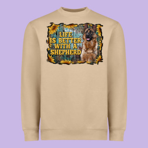 Life Is Better With A Shepperd Heavyweight Sweatshirt Designed By Ranaportraitstore