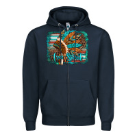 Navy free spirit native american indian headdress Zipper Hoodie - Artiststas
