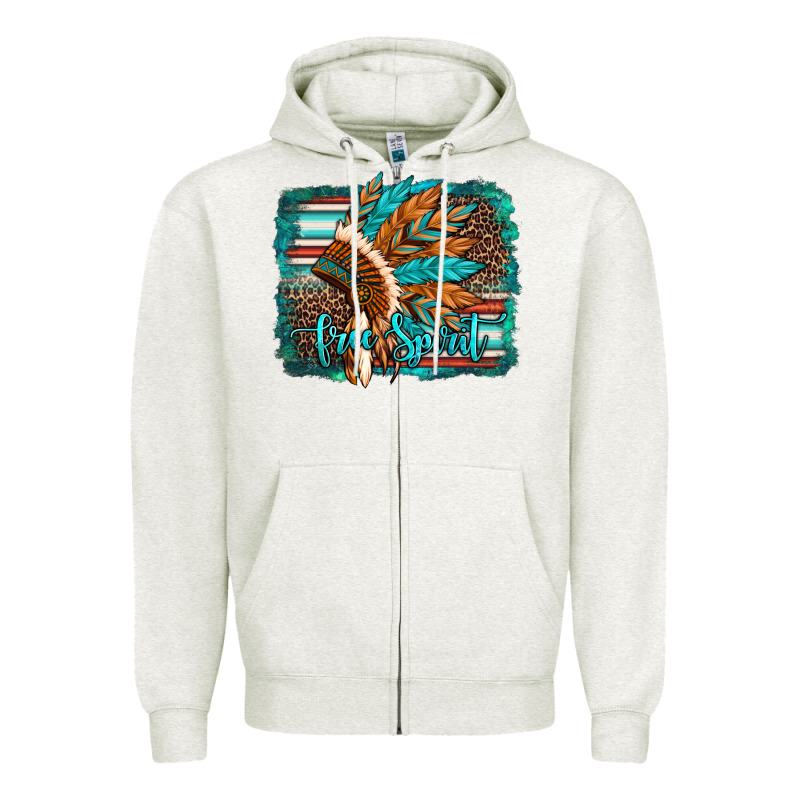 Free Spirit Native American Indian Headdress Zipper Hoodie by Artiststas | Teevron