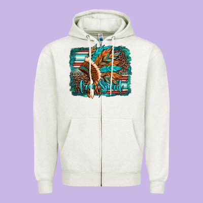 Free Spirit Native American Indian Headdress Zipper Hoodie Designed By Artiststas