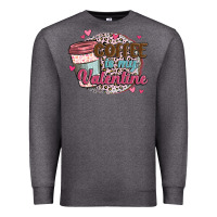 Charcoal Heather coffee is my valentine Premium Sweatshirt - MaliasSmallBusiness