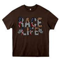 Chocolate Brown race life Heavy Core Tee - RacoonDesign
