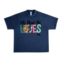 Navy Oh how he loves us Urban Heavy Tee - Neo Western