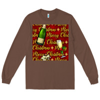 Chestnut merry christmas champagne seamless pattern Long Sleeve Tee - BundleAndBundleShop