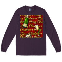 Plum merry christmas champagne seamless pattern Long Sleeve Tee - BundleAndBundleShop