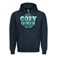 Navy cozy season Zipper Hoodie - AdoDesignShop