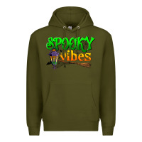 Army Green spooky vibes Premium Hoodie - BundleAndBundleShop
