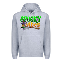 Heather Grey spooky vibes Premium Hoodie - BundleAndBundleShop