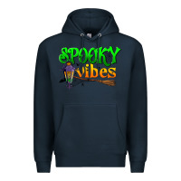 Navy spooky vibes Premium Hoodie - BundleAndBundleShop