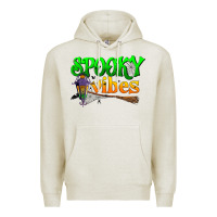 Oatmeal Heather spooky vibes Premium Hoodie - BundleAndBundleShop