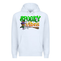 White spooky vibes Premium Hoodie - BundleAndBundleShop