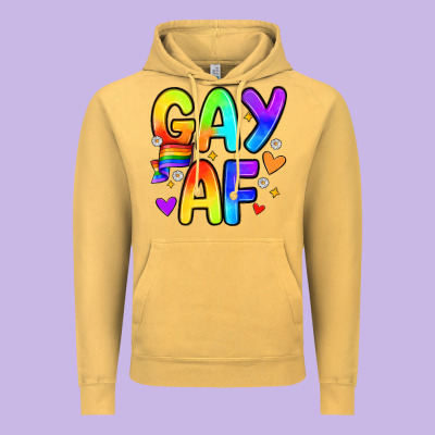 Gay Af Vintage Hoodie Designed By Zillion Design Studio