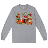 Heather Grey christmas cookie coffee cups Long Sleeve Tee - AdoDesignShop