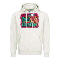 Oatmeal Heather nail hustler serape leopard background Zipper Hoodie - Artiststas