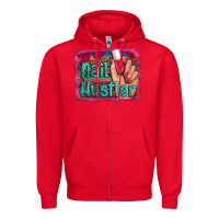 Red nail hustler serape leopard background Zipper Hoodie - Artiststas