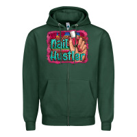 Sports Green nail hustler serape leopard background Zipper Hoodie - Artiststas