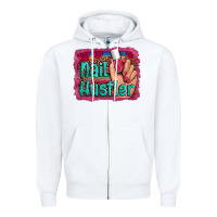 White nail hustler serape leopard background Zipper Hoodie - Artiststas