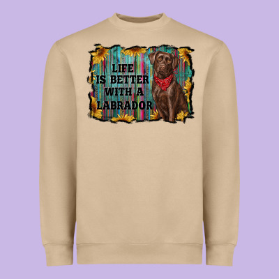 Life Is Better With A Labrador Heavyweight Sweatshirt Designed By Ranaportraitstore