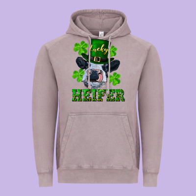 Lucky Heifer Vintage Hoodie Designed By Ranaportraitstore