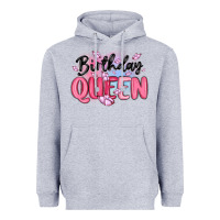Heather Grey birthday queen Heavyweight Hoodie - MaliasSmallBusiness