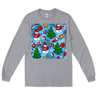 Heather Grey christmas trees and snow seamless pattern Long Sleeve Tee - BundleAndBundleShop