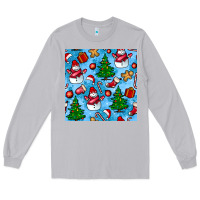Moon Dust christmas trees and snow seamless pattern Long Sleeve Tee - BundleAndBundleShop