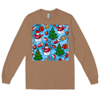 Toasted Coconut christmas trees and snow seamless pattern Long Sleeve Tee - BundleAndBundleShop