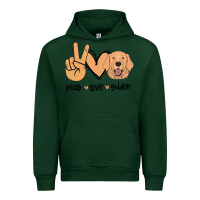Forest Green Peace Love Golden Urban Hoodie - Bettercallsaul