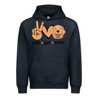 Navy Peace Love Golden Urban Hoodie - Bettercallsaul