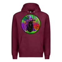Burgundy halloween round earrings Premium Hoodie - BundleAndBundleShop