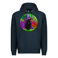 Navy halloween round earrings Premium Hoodie - BundleAndBundleShop