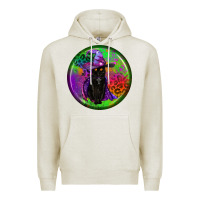 Oatmeal Heather halloween round earrings Premium Hoodie - BundleAndBundleShop