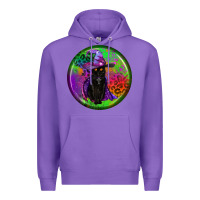 Purple halloween round earrings Premium Hoodie - BundleAndBundleShop