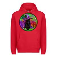 Red halloween round earrings Premium Hoodie - BundleAndBundleShop