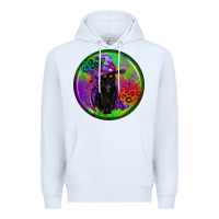 White halloween round earrings Premium Hoodie - BundleAndBundleShop