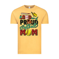 Vintage Mustard loud and proud softball mom Vintage Tee - Zillion Design Studio