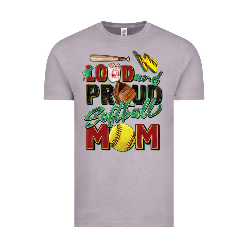 Loud And Proud Softball Mom Vintage Tee by Zillion Design Studio | Teevron