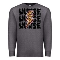 Charcoal Heather nurse lightning bolt Premium Sweatshirt - MaliasSmallBusiness