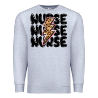 Heather Grey nurse lightning bolt Premium Sweatshirt - MaliasSmallBusiness