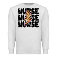 Oatmeal Heather nurse lightning bolt Premium Sweatshirt - MaliasSmallBusiness
