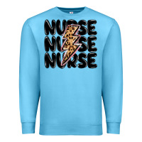 Ocean Blue nurse lightning bolt Premium Sweatshirt - MaliasSmallBusiness