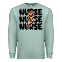 Seafoam nurse lightning bolt Premium Sweatshirt - MaliasSmallBusiness