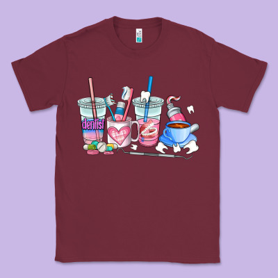 Dentist Coffee Cups Classic Tee Designed By Adodesignshop
